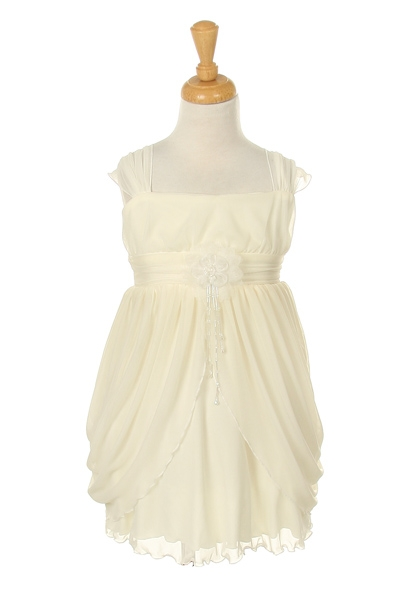 ivory girls dresses with flower